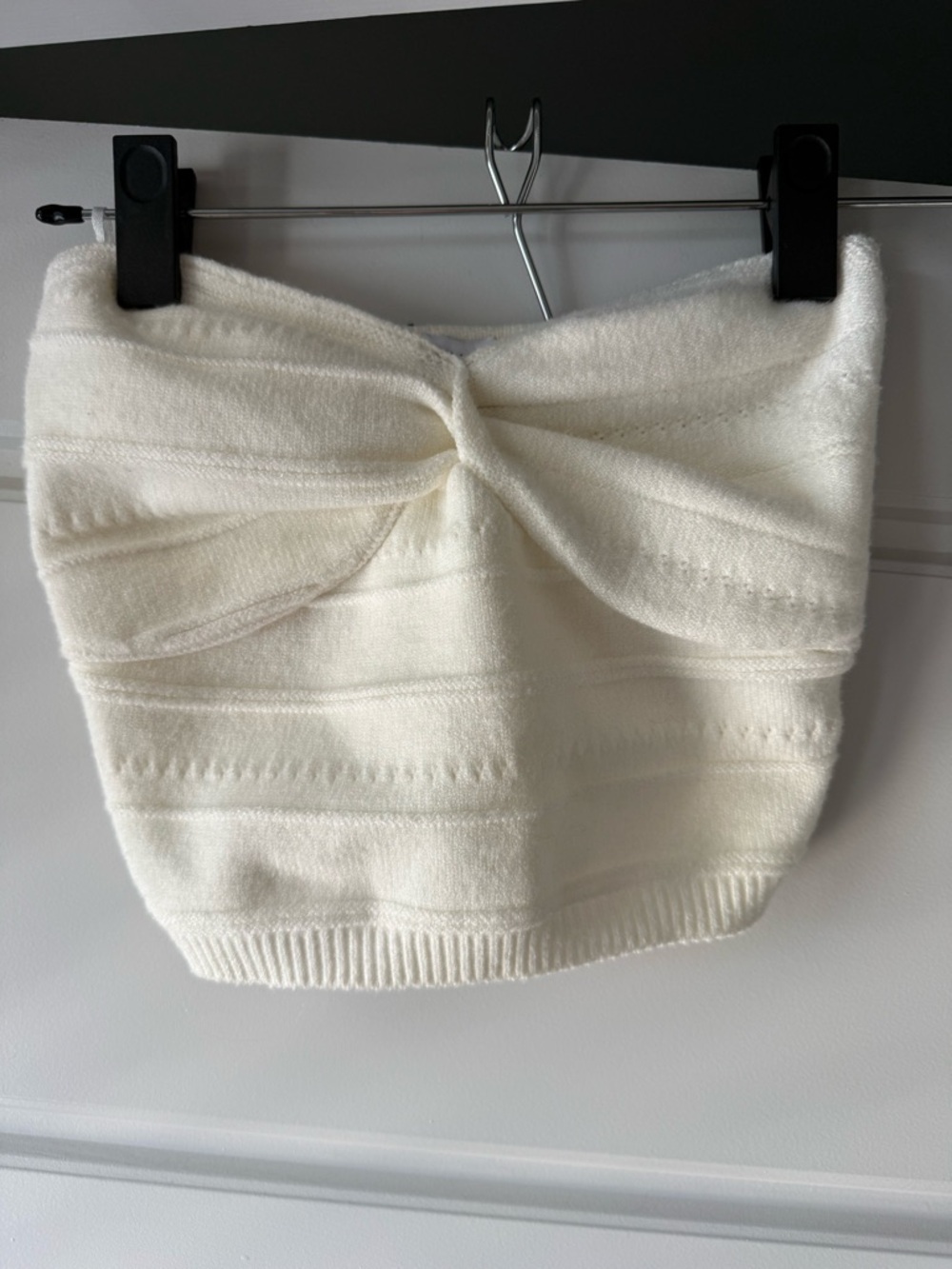 Princess Polly Cream Knit Tube Top with Twist Detail